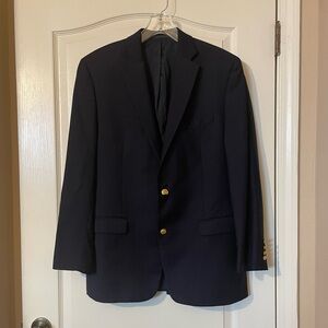 Lauren Ralph Lauren Blazer Men 40R Blue Gold Buttons Wool Career Jacket Preppy